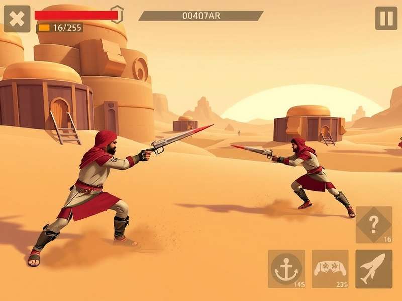 Sahara Slayer gameplay screenshot showing desert environment